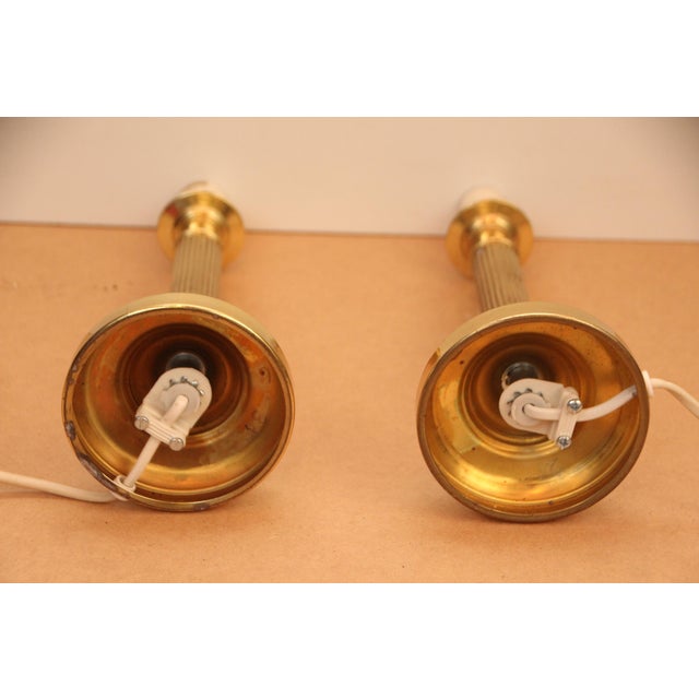 Minimalist Gilt Table Lamps, 1970s, Set of 2 For Sale - Image 14 of 16