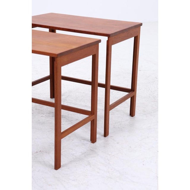 Mid-Century Danish Teak Nesting Tables, 1960s, Set of 2 For Sale - Image 12 of 14