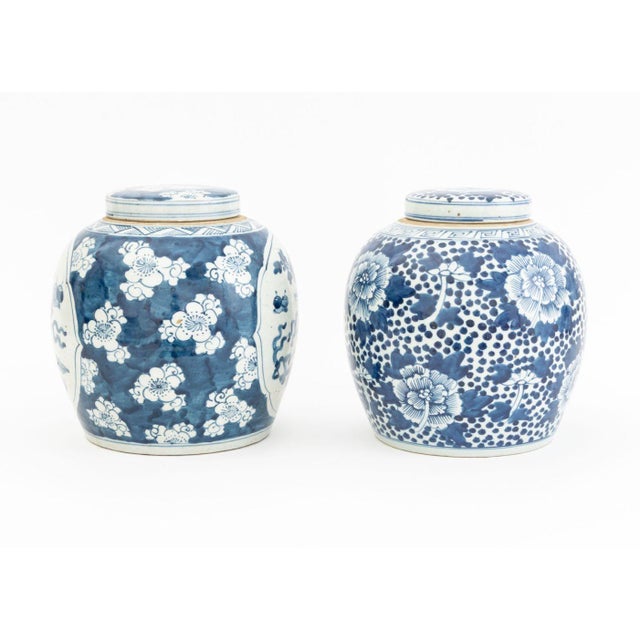 Chinese Blue & White Porcelain Ginger Jars, 2 For Sale - Image 4 of 6