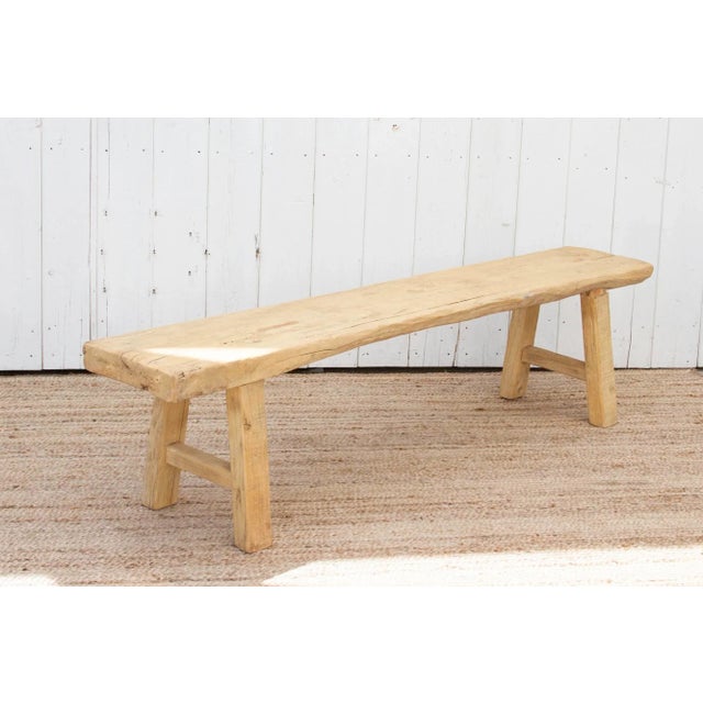 Fossilized Wood Long Primitive Bench For Sale - Image 10 of 12