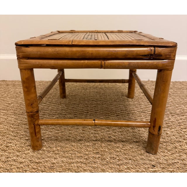 English Vintage Tortoise Rattan Plant Stand, Telephone Side Table. For Sale - Image 3 of 7