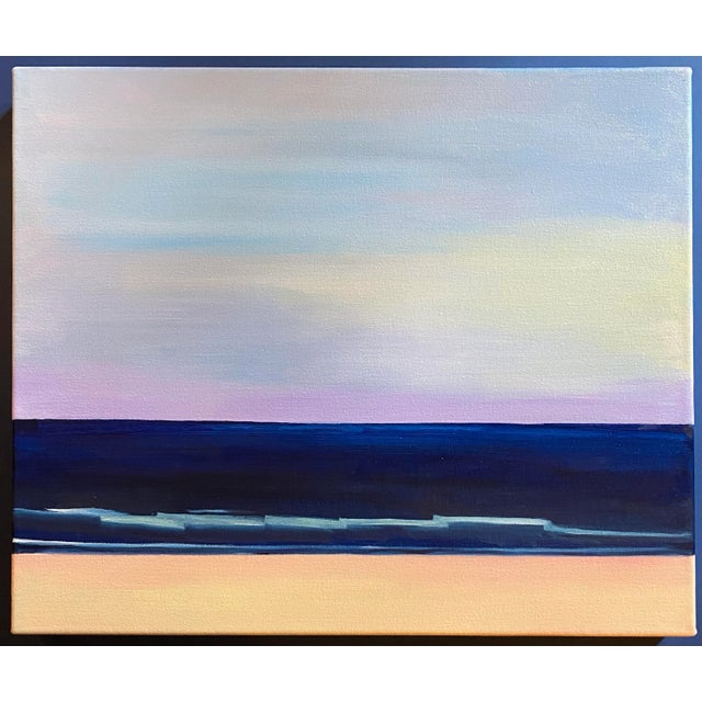 Satori Gregorakis Minimal Abstract Oil Painting of a Seascape For Sale - Image 4 of 4