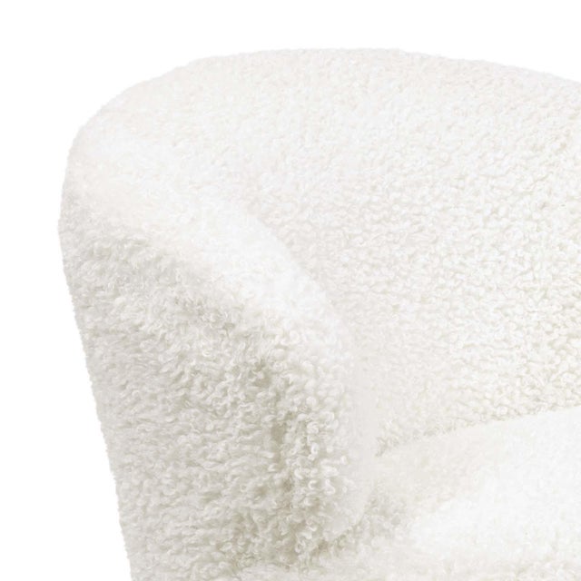 Not Yet Made - Made To Order Regina Andrew Myra Boucle Faux Wool Swivel Chair, White For Sale - Image 5 of 7
