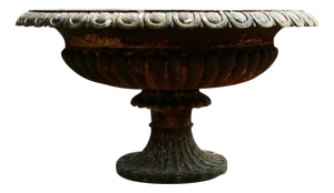 Large Cast Iron Garden Urn, 19th Century