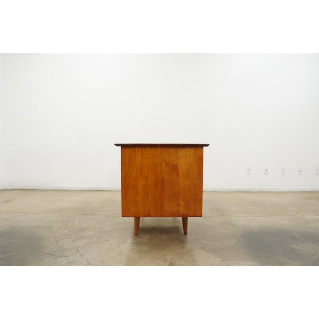 Paul McCobb Vintage Attributed Paul McCobb MCM Double Pedestal Desk For Sale - Image 4 of 16