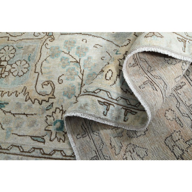 1970s Vintage Persian Handmade Wool Cotton Beige Area Rug For Sale In San Francisco - Image 6 of 11