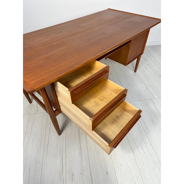 Vintage Danish Mid-Century Teak Writing Desk by Arne Vodder for H.P. Hansen, 1960s For Sale - Image 9 of 15