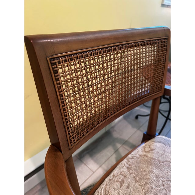 Mid-Century Modern Vintage 1960s MCM Solid Wood Chairs With Cane Backs – Set of 4 (Lot 971) For Sale - Image 3 of 7