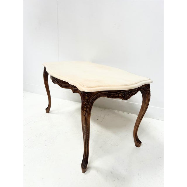 Louis XV Style Coffee Table in Patinated Beechwood For Sale - Image 3 of 9