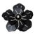 Valentino Black Resin and Rhinestone Flower Brooch Pin For Sale