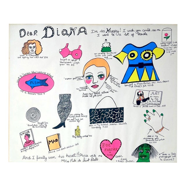 Niki De Saint Phalle, Dear Diana, 1960s, Silkscreen For Sale