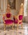 1970s Italian Artisan Baroque Gold Red Velvet Chairs-Pair For Sale - Image 10 of 11
