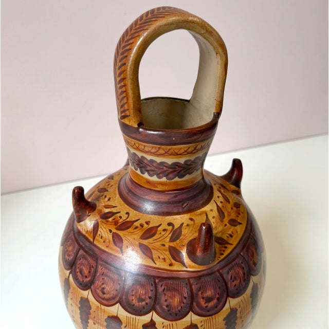 Vintage Handcrafted Mexican Tonala Clay Pottery Water Jug For Sale - Image 9 of 11