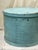 Primitive Round Wooden Box in Original Turquoise Paint. Steamed Wood Box with lovely details, some old damage to lid rim,...