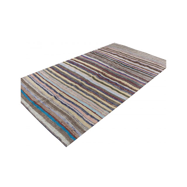 Vintage Turkish Decorative Rag Rug - 5`7" X 9`9" For Sale - Image 4 of 6