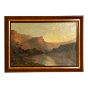 Vintage Boho Original Oil Landscape on Canvas