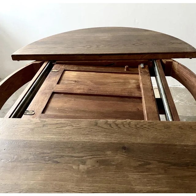 Modern Brutalist Dining Table Made of Massive Oak, Belgium 1970s For Sale - Image 3 of 5