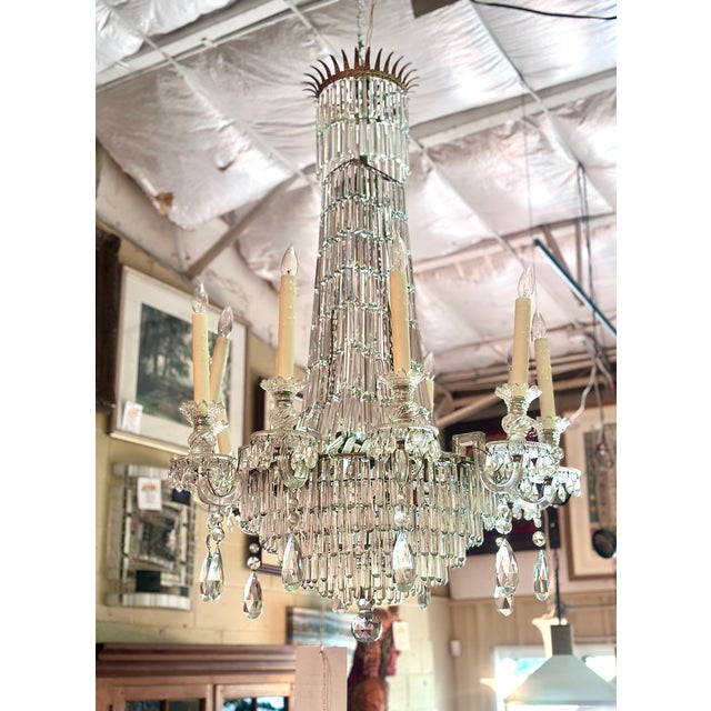 Early 19th Century Early 19th Century Empire-Style Crystal and Glass Arm Chandelier For Sale - Image 5 of 5