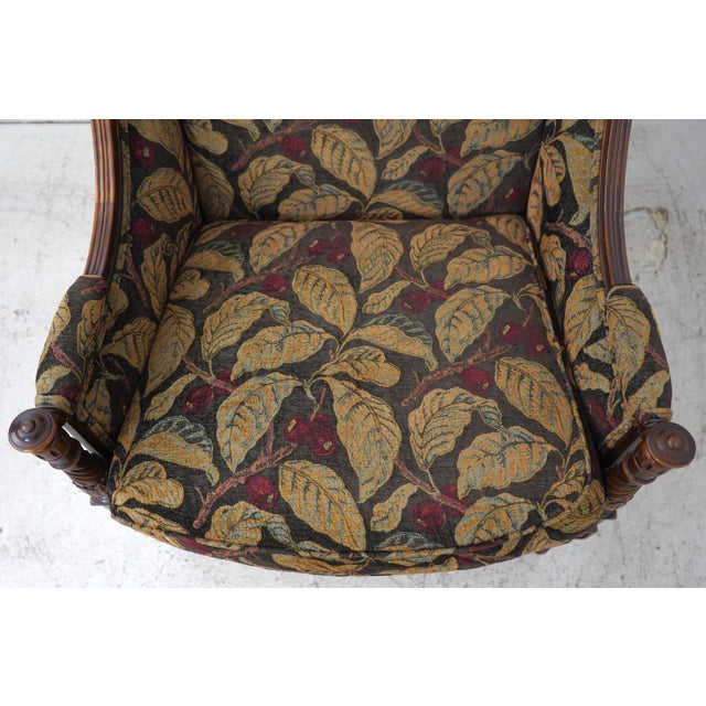Brown Pair of Sherrill French Louis XVI Style Upholstered Bergere Chairs For Sale - Image 8 of 18