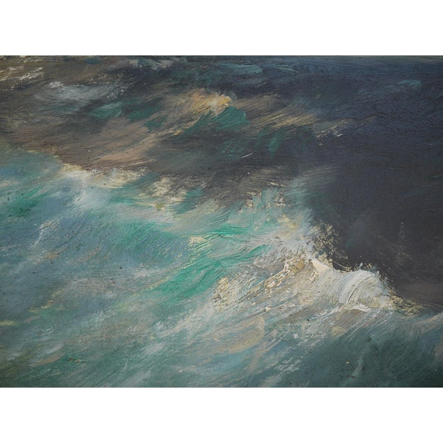 Franz Müller-Gossen, Sailboats in a Storm, 1920s, Oil on Canvas For Sale - Image 3 of 18