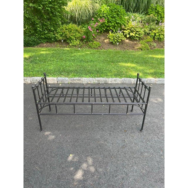 Black Wrought Iron Bench For Sale - Image 4 of 18