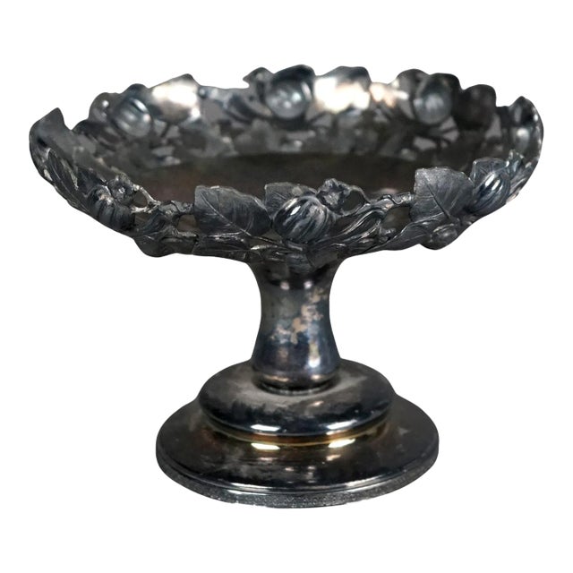 Antique Silver Plated Centerpiece with Foliate Engraving, Circa 1890 For Sale