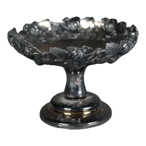 Antique Silver Plated Centerpiece with Foliate Engraving, Circa 1890