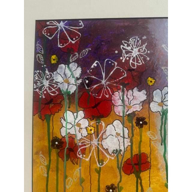 Jude Kirby Original Mixed Media Abstract Floral For Sale - Image 4 of 4