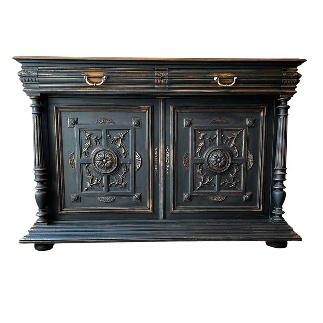 French Renaissance Revival Ebonised Walnut Sideboard, 1880 For Sale - Image 12 of 13