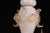 Metal Vintage White Glass Gold 6 S Arm Chandelier For Sale - Image 7 of 16