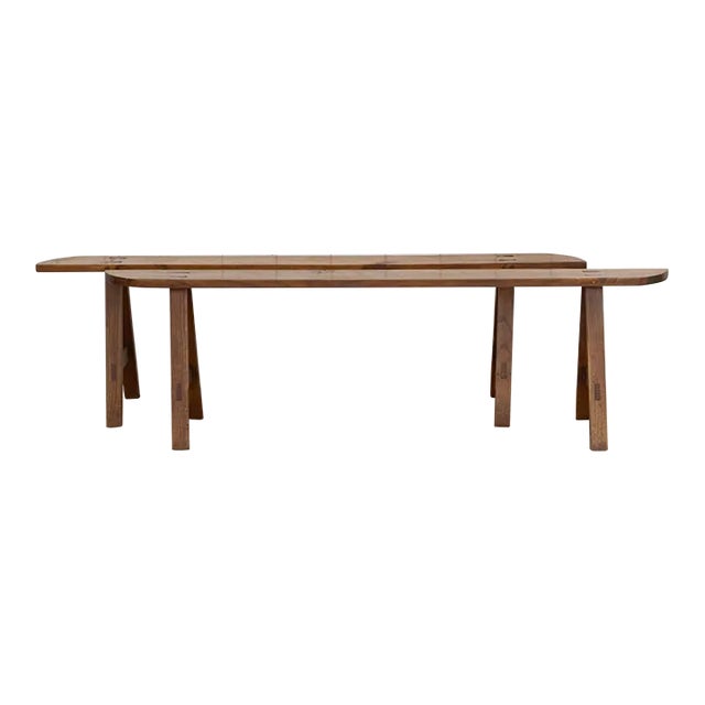 Pair of French Farmhouse Oak Benches For Sale