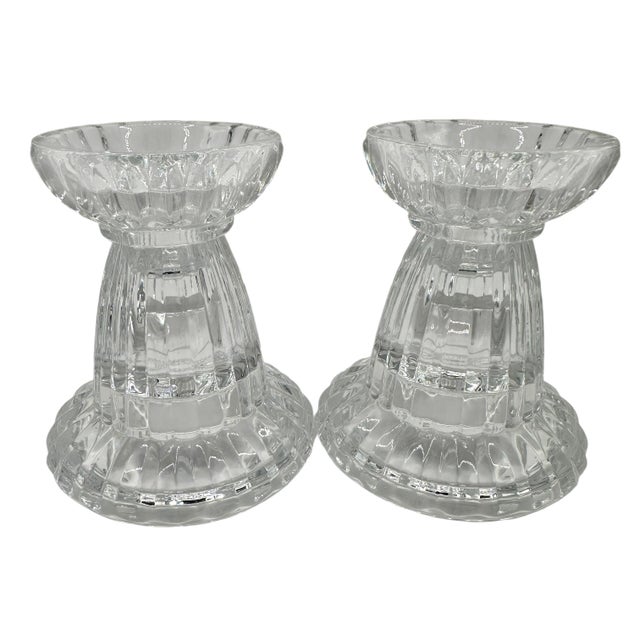 Mid-Century Modern Vintage Gorham Crystal Reversible Candle Holder - Set of 2 For Sale - Image 3 of 12