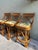 1960s Rare Trio of X-Back Bamboo Swivel Counter Stools (3) - Refurbished and Reupholstered For Sale - Image 12 of 12