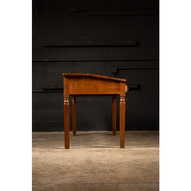 Antique Oak Arts & Crafts Writing Desk For Sale - Image 4 of 8