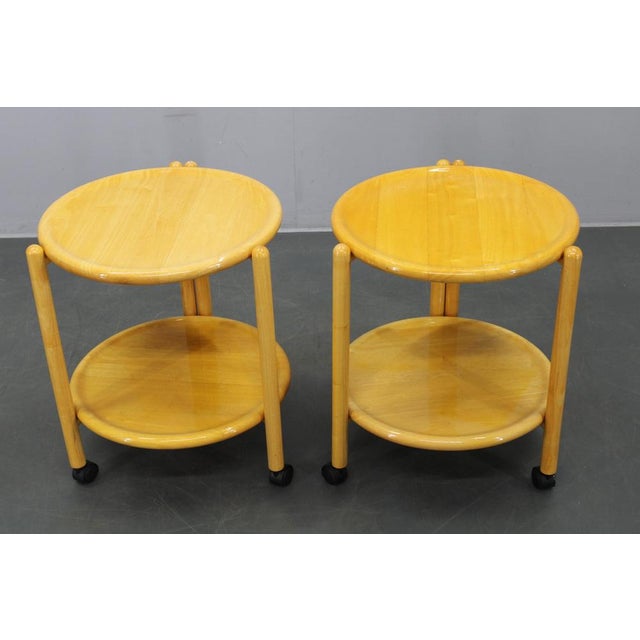Danish Round Birch Lazy Susan Trolley from Jens Quistgaard, 1970s, Set of 2 For Sale - Image 3 of 14