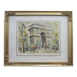 Marius Girard L Arc De Triomphe Impressionist Cityscape French Lithograph