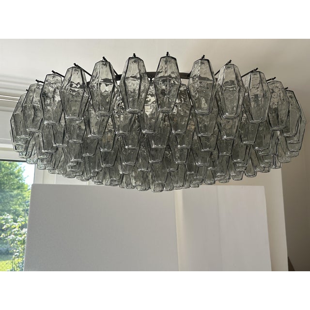 Contemporary Modern Grey "Poliedri" Murano Glass Flush Mount by Simoeng For Sale - Image 6 of 6