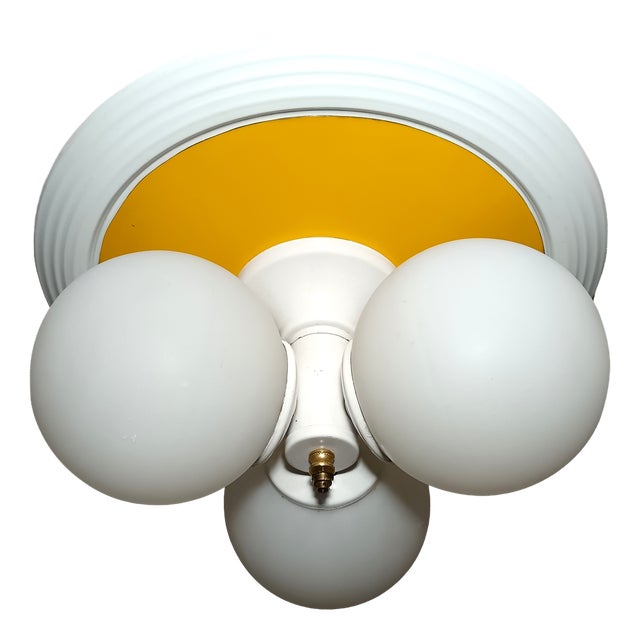 Modern Ceiling Light in Opaline Glass, 1970s For Sale