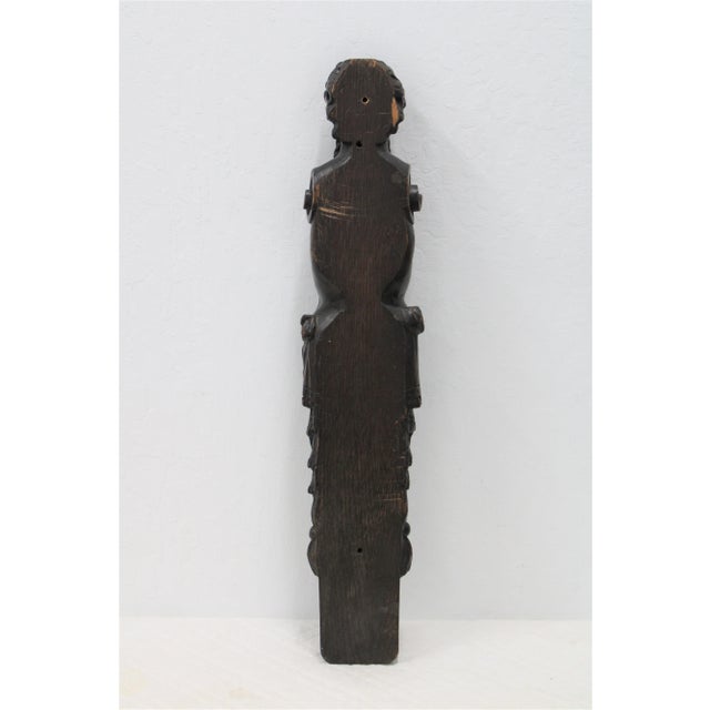 Architectural Element Hand Carved Walnut Figure Depicting Zeus For Sale - Image 4 of 6