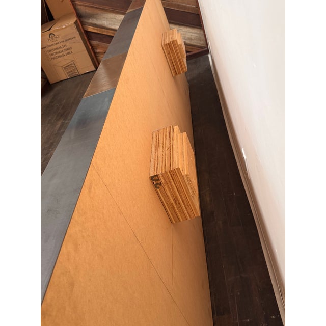 Ken Fulk Custom Long Wall-Mounted Zinc + Brass Headboard For Sale - Image 12 of 12