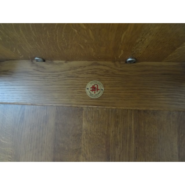 Brown Late 20th Century Stickley Key Hole Trestle Dinning Table For Sale - Image 8 of 8