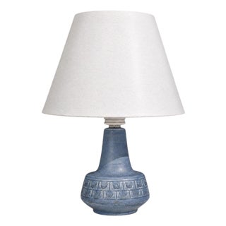 1960s Mid-Century Modern Soholm, Small Table Lamp, Light Blue Stoneware For Sale