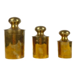 Vintage Gilt Brass Boxes, 1960s, Set of 3 For Sale
