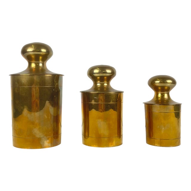 Vintage Gilt Brass Boxes, 1960s, Set of 3 For Sale