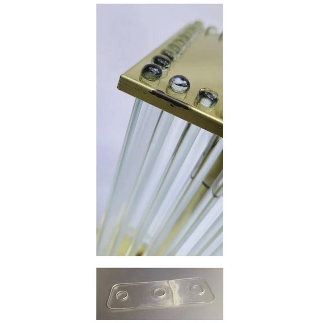 Brass Late 20th Century Pair of Gaetano Sciolari Glass Rod Waterfall Table Lamps For Sale - Image 8 of 8