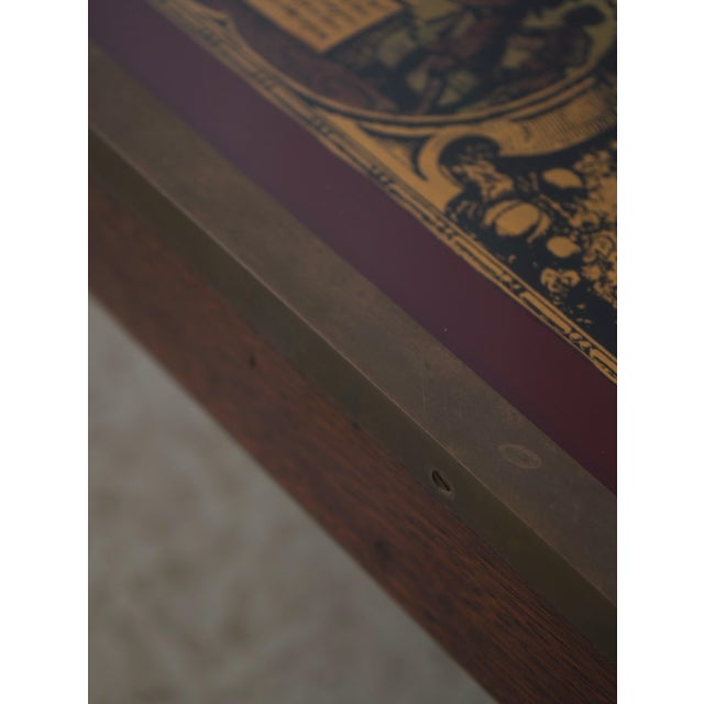 Vintage World Nautical Map Campaign Mahogany Eglomise Coffee Table For Sale - Image 11 of 15