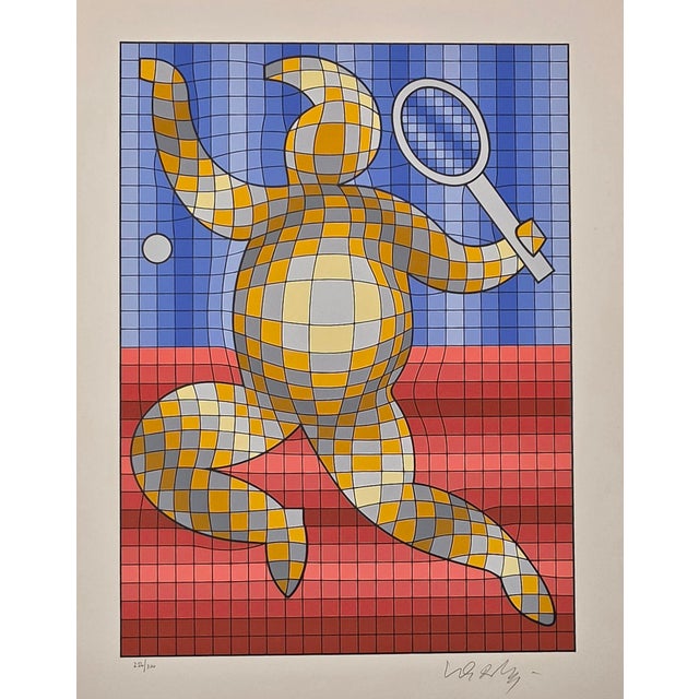 ARTIST: Victor Vasarely TITLE: Tennis Player Variant 1 MEDIUM: Serigraph SIGNED: Hand Signed by Victor Vasarely EDITION...