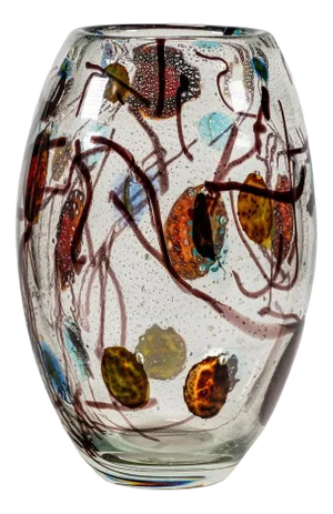 Murano Multicolour Blown Glass Vase, 1980s