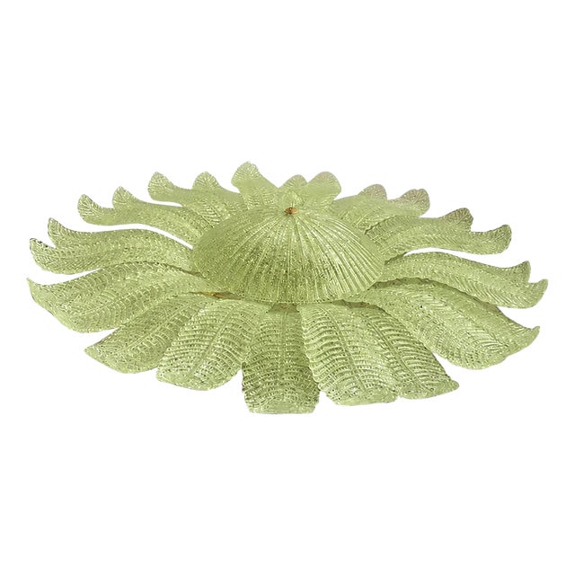 Venetian Sunflwer Murano Glass Green Flush Mount by Simoeng for Simoeng For Sale
