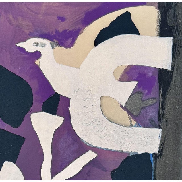 Georges Braque, Bird with Lotus, 1967, Color Lithograph For Sale - Image 4 of 7